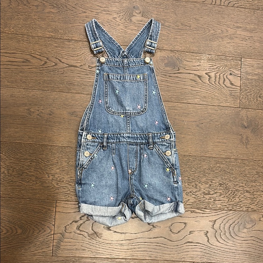 Gap Kids Denim Overalls with Embroidered Stars- Excellent Condition